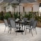 Flash Furniture Brazos 7 Pc Patio Dining Set w/Tempered Glass Patio Table and 6 Chairs w/Gray Flex Comfort Material TLH-94B-303CG-GG - alternate 1